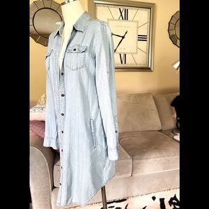 Banana Republic Jeans Shirt Button Down Dress Sz 4